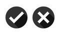 Check box list icons set, black isolated on white background, vector illustration.