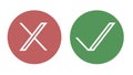 Check boxes. Correct and incorrect checkmarks are set in red and green