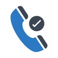 Check call glyph color vector icon