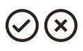 Check and Cancel Button. Yes and No symbol. Accepted and Rejected, Approved and Disapproved Web Button