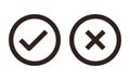 Check and Cancel Button. Yes and No symbol. Accepted and Rejected, Approved and Disapproved Web Button Royalty Free Stock Photo