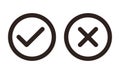 Check and Cancel Button. Yes and No symbol. Accepted and Rejected, Approved and Disapproved Web Button Royalty Free Stock Photo