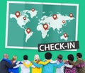 Check In Cartography Location Spot Travel World Global Concept Royalty Free Stock Photo