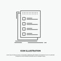 Check, checklist, list, task, to do Icon. Line vector gray symbol for UI and UX, website or mobile application Royalty Free Stock Photo