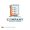 Check, checklist, list, task, to do Logo Design. Blue and Orange