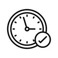 Check clock thin line vector icon Royalty Free Stock Photo