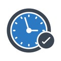 Check clock glyph color vector icon Royalty Free Stock Photo