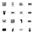 Check Code icon - Expand to any size - Change to any colour. Perfect Flat Vector Contains such Icons as qr code, package, pack,