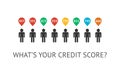 Credit score scale concept flat vector illustration