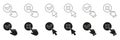 Check And Cross Mark Interaction Line And Solid Icon Set. Click And Cursor Symbol Collection. Isolated Vector