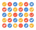 Check and cross marks icons - set of web elements