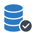 Check database glyph color flat vector icon Royalty Free Stock Photo