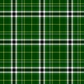 Plaid scotch fabric seamless pattern texture background - green, white, yellow and black color Royalty Free Stock Photo