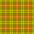 Check diamond tartan plaid scotch fabric seamless texture background - khaki green, yellow, orange and white color