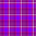 Check diamond tartan plaid scotch fabric seamless texture background - purple, violet, pink and white color Royalty Free Stock Photo