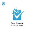 Check Document Logo Template Design. doc check icon symbol design Royalty Free Stock Photo