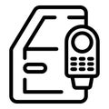 Check door paint icon outline vector. Car body Royalty Free Stock Photo