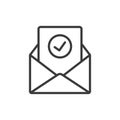 Check email, icon in line design. Check, email, inbox, unread, message, notification, read on white background vector