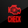 Check engine icon - blinking indicator on dashboard