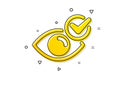 Check eye icon. Oculist clinic sign. Optometry vision. Vector