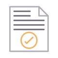 Check file thin color line vector icon Royalty Free Stock Photo