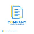 Check, filing, list, listing, registration Blue Yellow Business