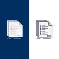 Check, filing, list, listing, registration Flat Color Icon Vector