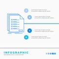 Check, filing, list, listing, registration Infographics Template for Website and Presentation. Line Blue icon infographic style