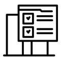 Check form icon outline vector. Claim order Royalty Free Stock Photo