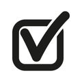 The check icon. Checkmark and checkbox, yes, voting symbol. Flat Royalty Free Stock Photo
