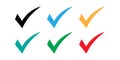 Check Icon VectorSet of colored check mark icons. Tick symbol, tick icon vector illustration.