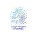 Check industry standards blue gradient concept icon