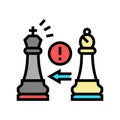 check king chess color icon vector illustration