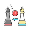check king chess color icon vector illustration
