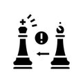 check king chess glyph icon vector illustration