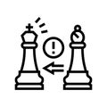 check king chess line icon vector illustration