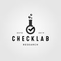 Check laboratory verified vintage logo vector icon illustration Royalty Free Stock Photo