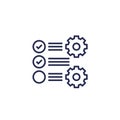 check list and gears icon, project execution Royalty Free Stock Photo
