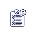 check list icon with gear, project execution Royalty Free Stock Photo