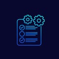check list icon with gear, project execution Royalty Free Stock Photo