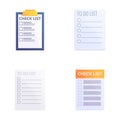 Check list icons set cartoon . Daily check list Royalty Free Stock Photo