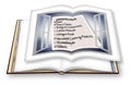 Check list of indoor air pollutants seen through an open window - 3D render concept image of an opened photo book isolated on Royalty Free Stock Photo