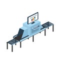 Check luggage for airport or train station. Vector isometric ill