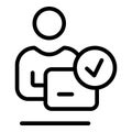 Check manager icon outline vector. Business list