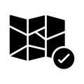 Check map glyph flat vector icon Royalty Free Stock Photo