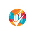 Stats check vector logo design template. Royalty Free Stock Photo