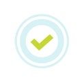 Check mark approval stamp icon vector isolated, concept of verified guarantee or recommended seal label with checkmark