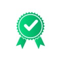 Check Mark. Approved Or Certification Badge Logo Design. Certified Medal Icon Check Mark Template Flat Design. Check Mark Badge