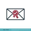Check mark Award Stamp Envelope Icon Vector Logo Template Royalty Free Stock Photo