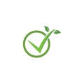 check mark bio organic icon vector illustration